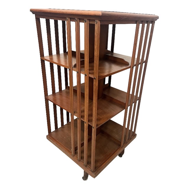 Walnut Rotating Bookcase, 20th Century For Sale