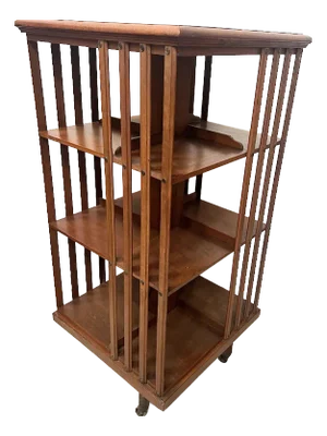 Walnut Rotating Bookcase, 20th Century