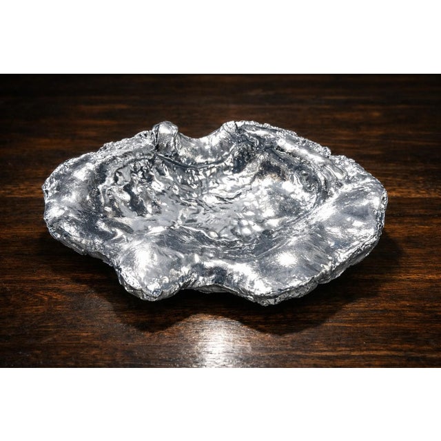 Nautical 1980s Silverized Giant Clam Shells For Sale - Image 3 of 3