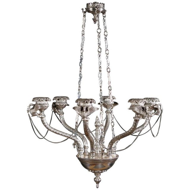 20th Century Empire Silvered Ceiling Candleholder For Sale - Image 11 of 11