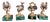 Vintage Italian Gilt 800 Silver Zodiac Place Card Holders with Malachite Bases, 1950s, Set of 4 For Sale