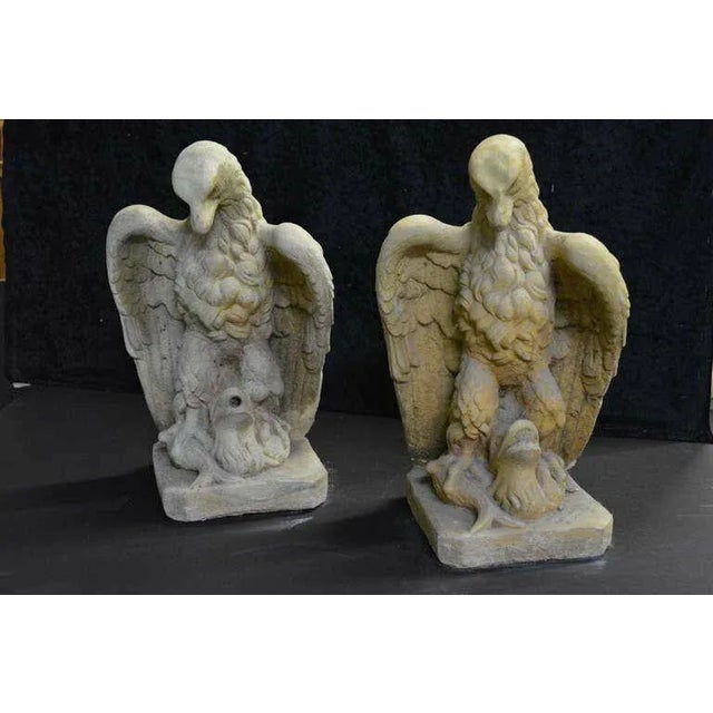 American Garden Cast Stone Eagle With Provenance-2available For Sale - Image 3 of 7