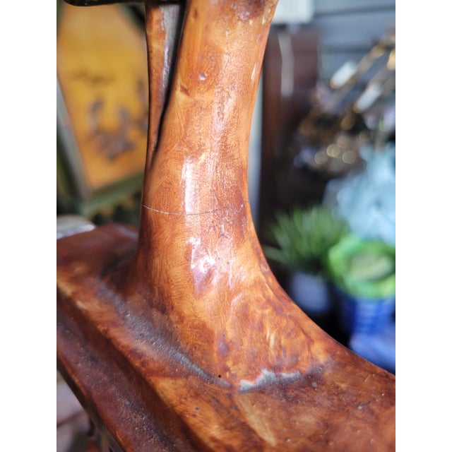 20th Century Rococo Style Regency Pagoda Rust Green Carved Wood Tall Wall Mirror For Sale - Image 12 of 12