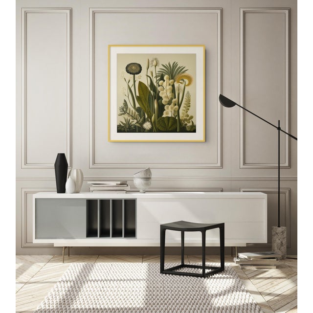 This fine art print reproduces a beautifully detailed 19th-century botanical illustration depicting an elegant arrangement...