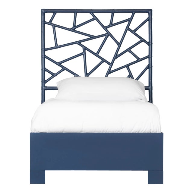 Tiffany Platform Bed Twin, Navy Blue For Sale