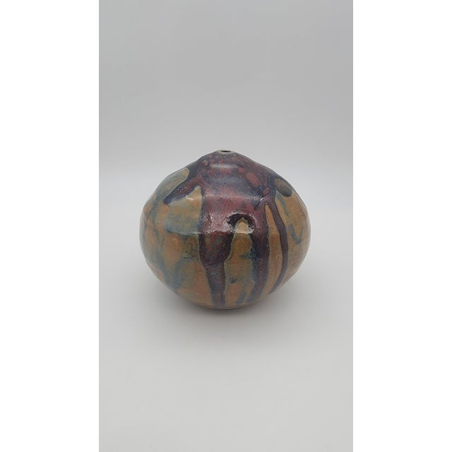 2000 - 2009 Mid-Century Modern Oxblood & Cobalt Studio Pottery Weed Pot, USA For Sale - Image 5 of 10