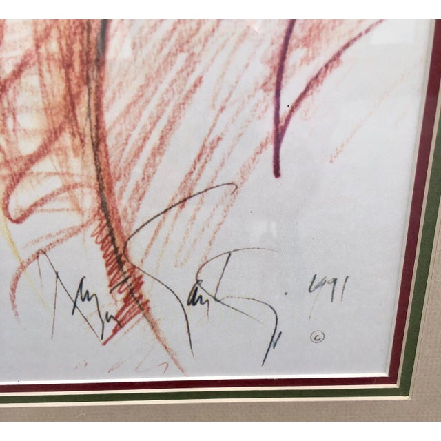 Vintage 1991 "Saint Nicholas" Ramon Santiago Hand Signed Framed Christmas Art Print For Sale In West Palm - Image 6 of 13