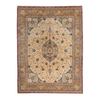 Signed Vintage Persian Kashan Rug, 10'06 X 13'10. For Sale