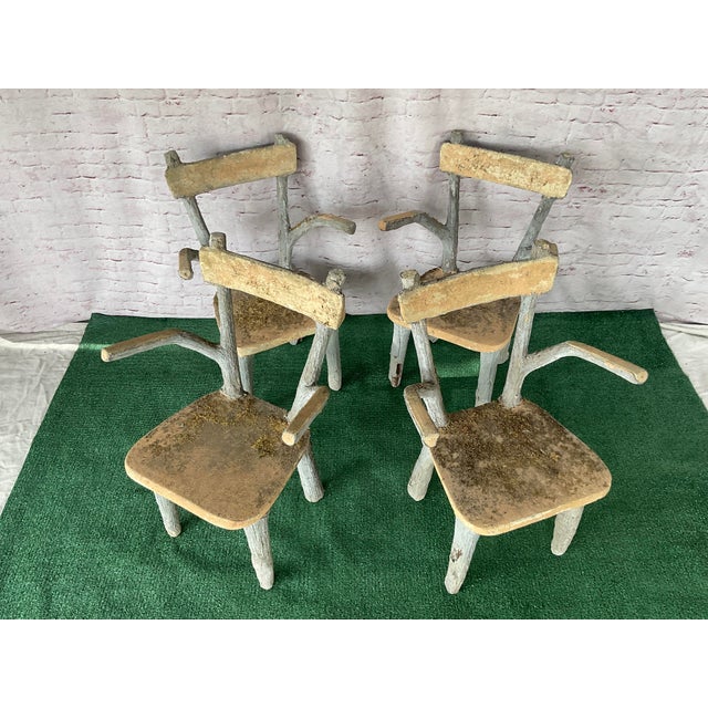 Set of Four Faux Bois Garden Chairs For Sale In Tampa - Image 6 of 14