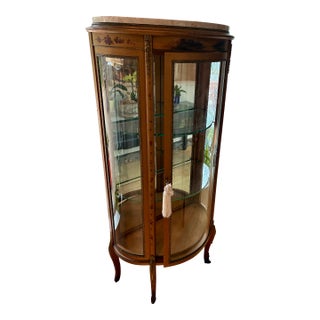 Vintage Vitrine Display Cabinet French Style Glass Shelving For Sale