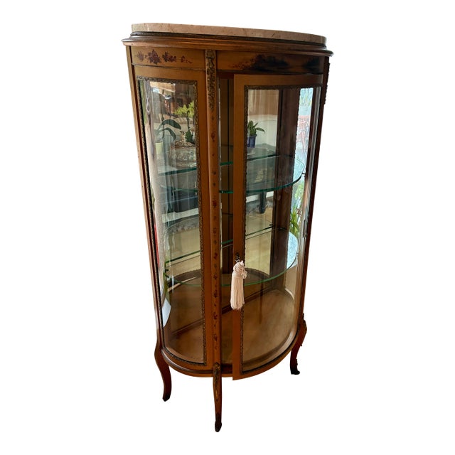 Vintage Vitrine Display Cabinet French Style Glass Shelving For Sale