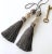 Pair of Smoky Ash and Stone Colored Beaded Key Tassels For Sale - Image 10 of 14