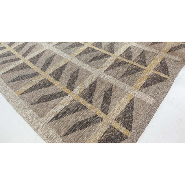 Textile Modern Swedish Geometric Flat Weave Wool Rug by Doris Leslie Blau For Sale - Image 7 of 10