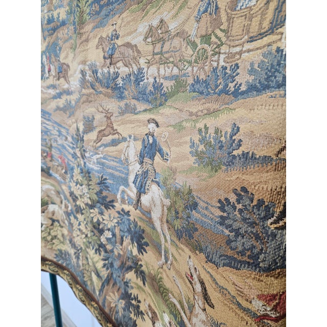 Tapestry with Hunting Motif in the style of Aubusson from JP Paris, 1970s For Sale - Image 5 of 18
