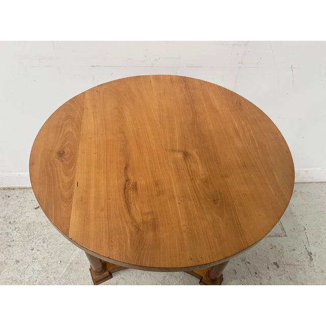 Brown Empire-Style Round Cherrywood Side Table, 19th Century For Sale - Image 8 of 10