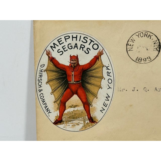 Rare & Original Columbian Exposition World's Fair Envelope with Mephisto Segars Poster Stamp Advertisement for your...