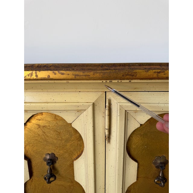 Vintage Italian Hollywood Regency Style Gilt Decorated Credenza For Sale - Image 15 of 17