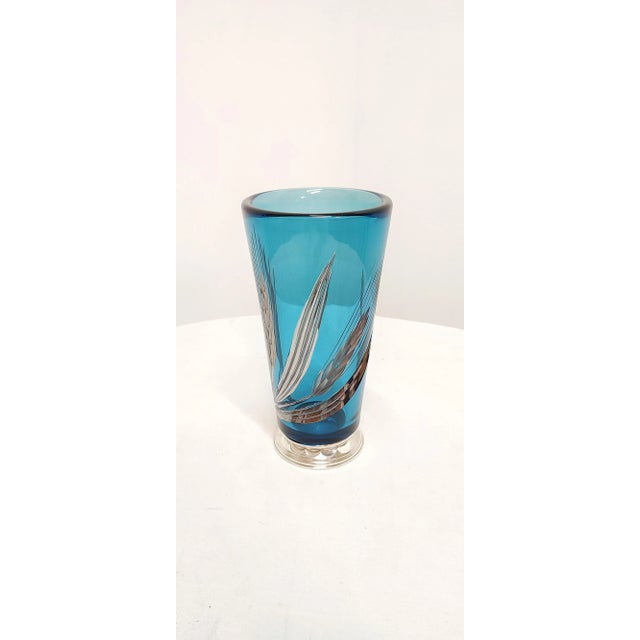 Blue & Silver Glass Vase, France, 1950s For Sale - Image 17 of 17