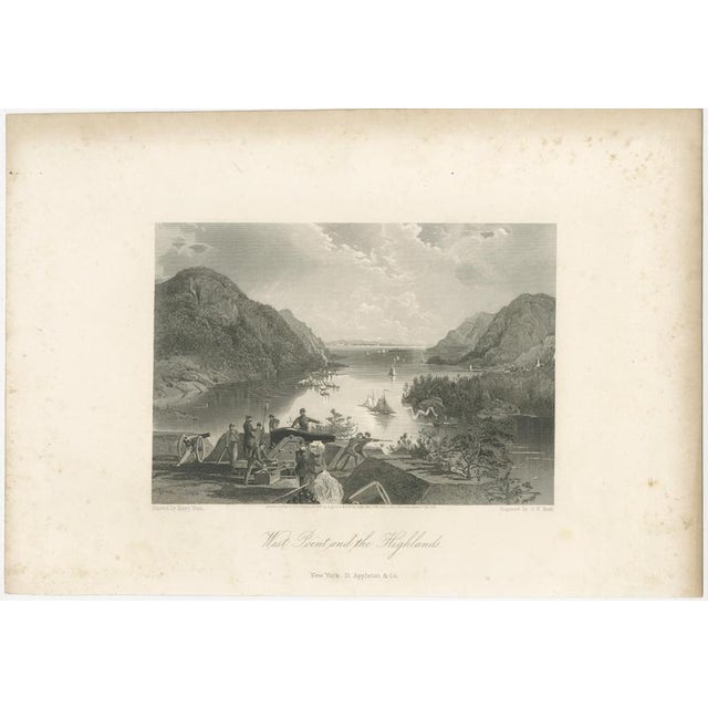 West point and the highlands, hudson river military view – 1869 engraving this finely executed 19th-century engraving...