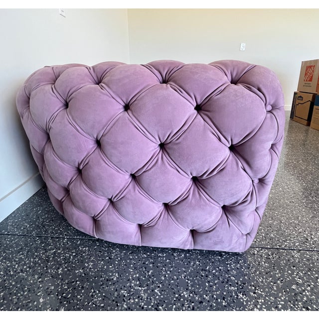 2010s Chesterfield Style Baxter Sofa in Nubuck Leather For Sale - Image 5 of 7