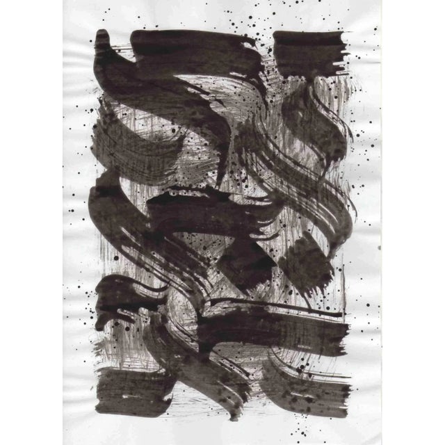 This abstract calligraphy, Untitled, was realized by Francesco Trunfio in 2018 as a sign study. This tempera drawing is...