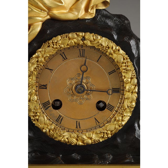 Restoration Period Gilt Bronze Clock with a Young Woman For Sale - Image 11 of 18