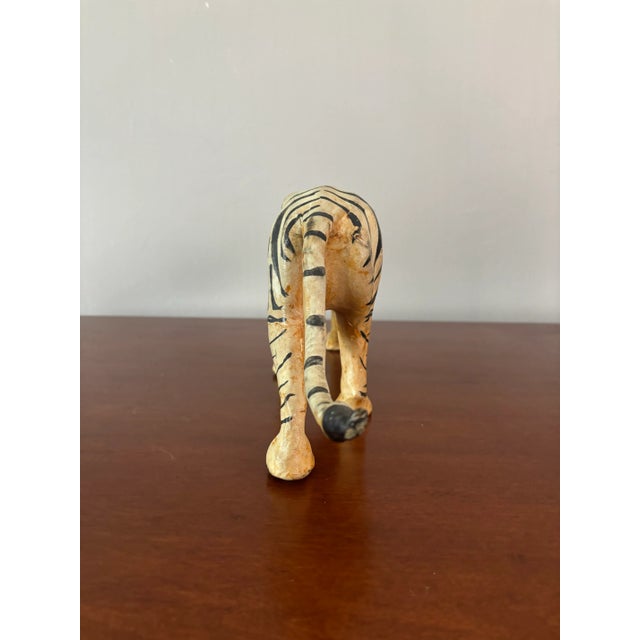 White Early 20th Century Leather Tiger Sculpture For Sale - Image 8 of 8