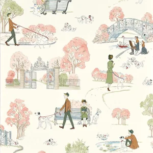 Sanderson 101 Dalmatians Wallpaper in Candy Floss - a Sample