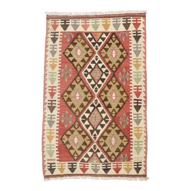 Vintage Persian Shiraz Kilim Rug - 03'01 X 04'10 For Sale