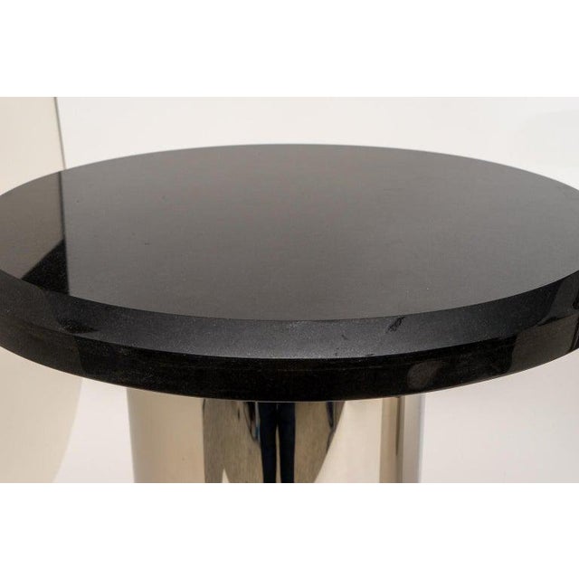 Stainless Steel and Black Granite Side Table Chairish