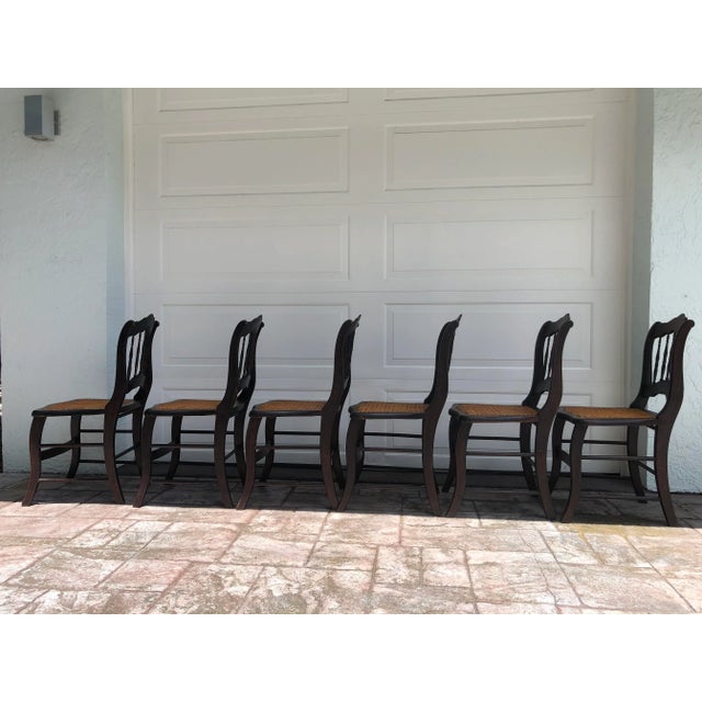 Late 19th Century Early 19th Century Cane Seat Dining Chairs - Set of 6 For Sale - Image 5 of 7