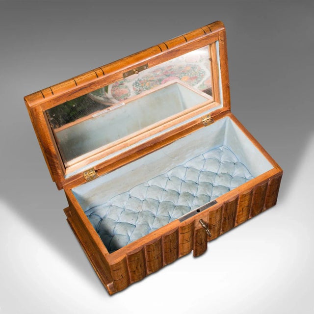 1920's Italian Antique Olive Wood Ladies Vanity Box For Sale - Image 11 of 12