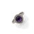 Metal Amethyst Gemstone Silver & Diamond Statement Ring, Size 7 For Sale - Image 7 of 9