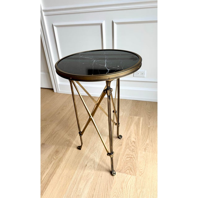 1960 Neoclassical Bronze and Black Marble Gueridon / Directoire / Empire Side Table For Sale - Image 4 of 10
