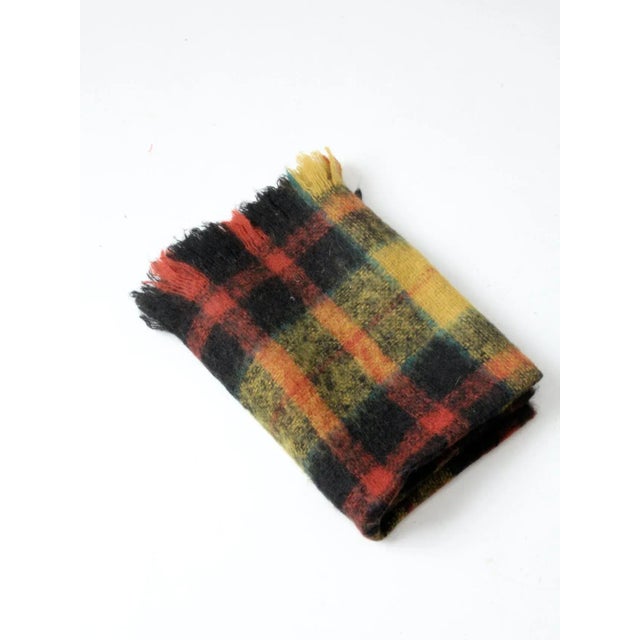 Vintage Scottish Wool Plaid Throw Blanket For Sale - Image 4 of 11