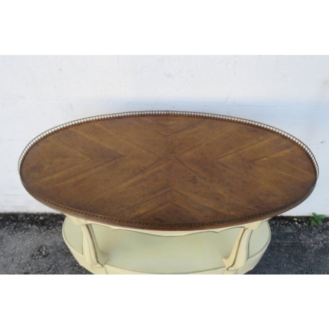 1960s White Furniture French Pained Two Tiers Bar Liquor Cart Server For Sale - Image 10 of 18