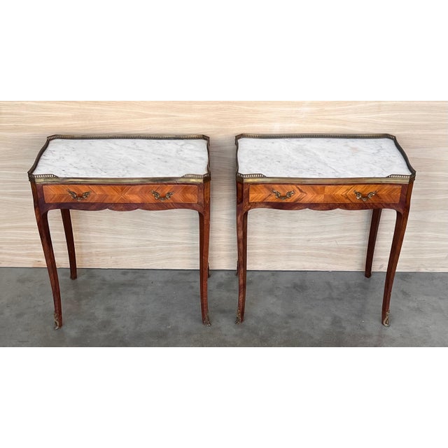 Pair of French Rectangular Nightstands Bedside Tables Louis XVI, circa 1910 For Sale - Image 16 of 18