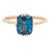 2.4ct London Blue Topaz Ring with Natural Diamonds in Solid 14K Gold Cushion 9x7mm For Sale