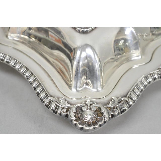 Vintage Canterbury English Regency Silver Plated Covered Vegetable Serving Dish For Sale - Image 12 of 14