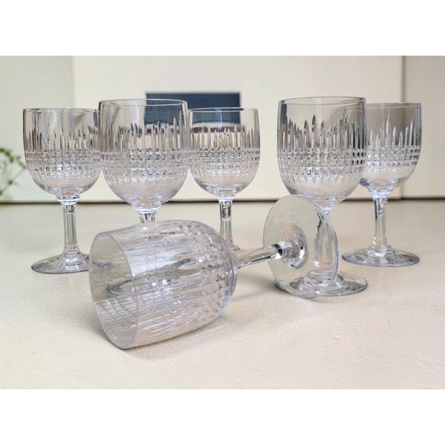 Baccarat Crystal Port Wine Glasses with Nancy Pattern from Baccarat, 1890s, Set of 6 For Sale - Image 4 of 8