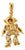 Vintage 18k Yellow Gold 0.31ctw Ruby Eyes Diamond Movable Clown Drop Pendant For Sale