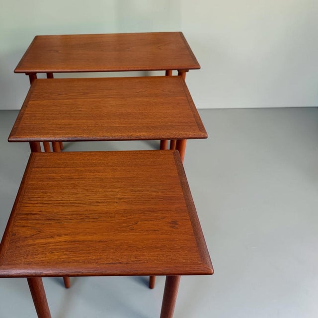 1960s Mid-Century Modern Danish Teak Nesting Tables, 1960s, Set of 3 For Sale - Image 5 of 12
