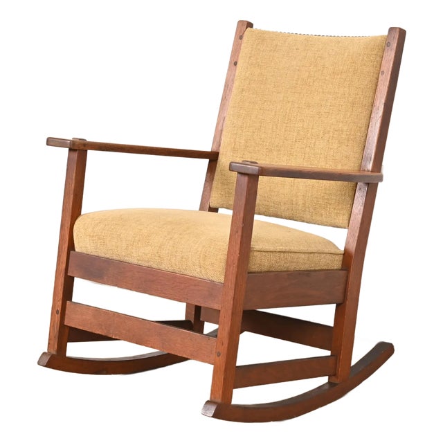 L. & J. G. Stickley Antique Mission Oak Arts & Crafts Rocking Chair, Circa 1900 For Sale