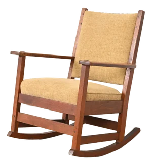 L. & J. G. Stickley Antique Mission Oak Arts & Crafts Rocking Chair, Circa 1900