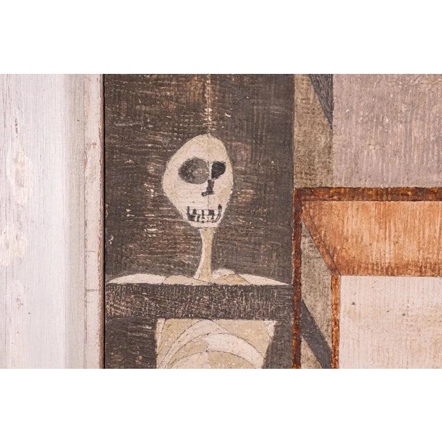 Sam Gamburd Signed Surrealist Modern Oil Painting Study on Board Framed 1960s For Sale - Image 4 of 9