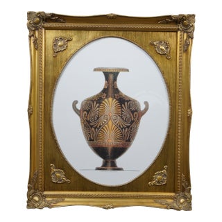 Late 20th Century Henry Moses Neoclassical Ancient Greek Etruscan Vase Urn Engraving Print 25" For Sale