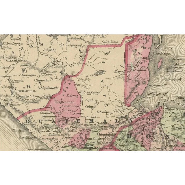 Hand-Colored Central America Map with Insets by Johnson, 1864 For Sale - Image 4 of 10