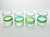 Mexican 4 Mexican Handblown Aqua Blue Lime Green Banded Tumbler Drinking Glasses For Sale - Image 3 of 6
