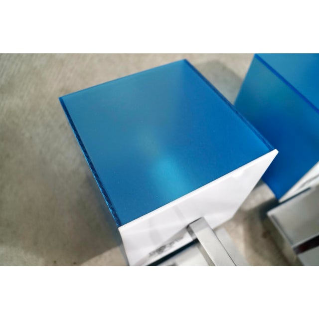 1990’s Postmodern Italian Fontana Arte Chrome & Lucite Sconces - A Pair For Sale - Image 9 of 12