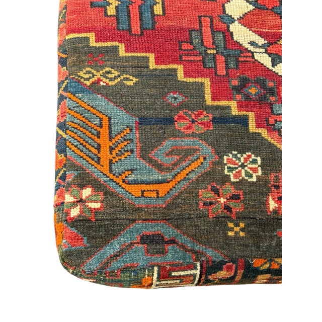 Late 20th Century Vintage Multi Color Turkish Kilm Ottoman For Sale - Image 5 of 12